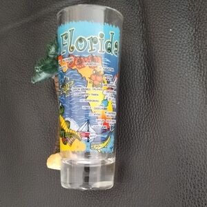 Florida Map Shot Glass with Alligator Design
